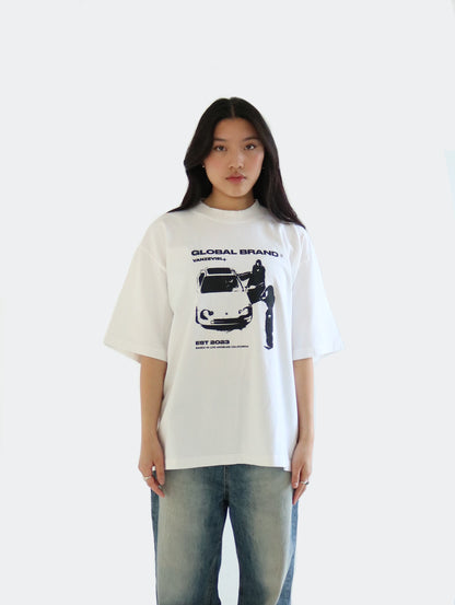 WHITE GLOBAL BOX TEE